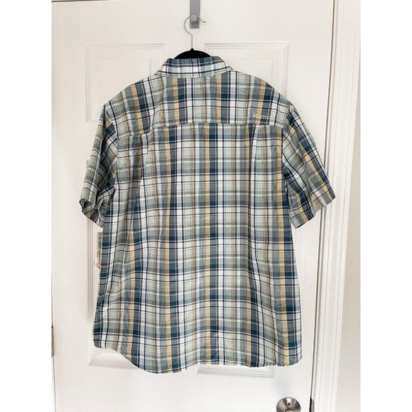 NWT Marmot Lykken Plaid Short-Sleeve Performance Woven Shirt - Crushed Mint - Picture 4 of 7